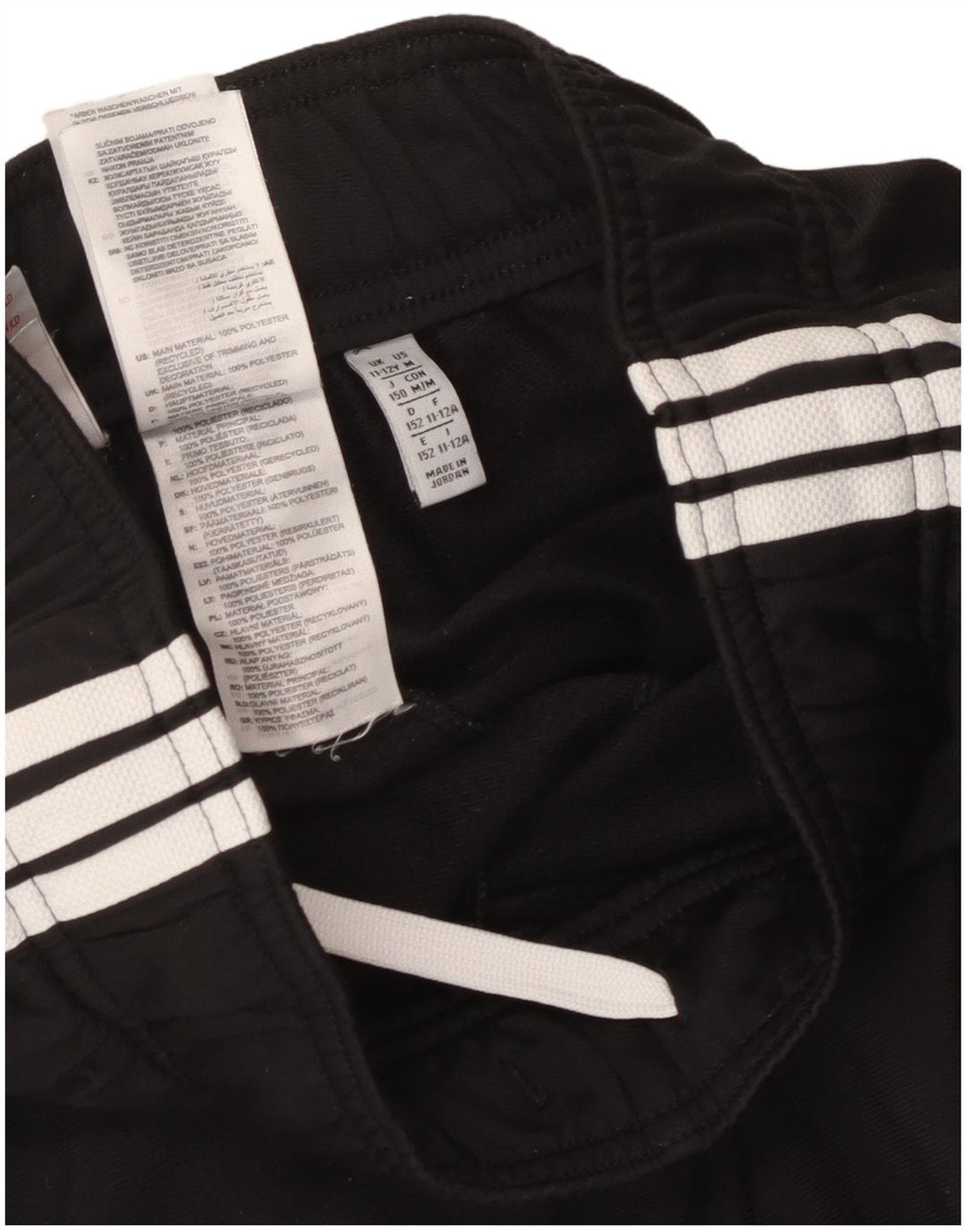 Adidas Drenge Træningsdragt Bukser Joggers 11-12 År Sort Polyester