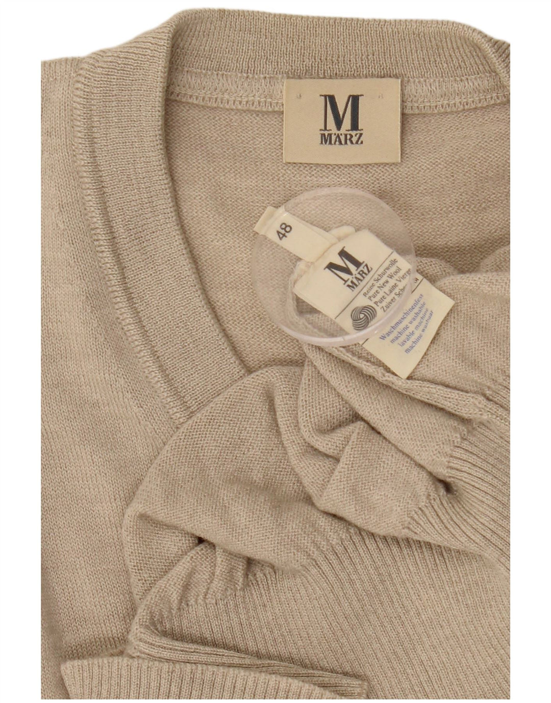Marz Herre V-hals sweater IT 48 Medium Beige Uld