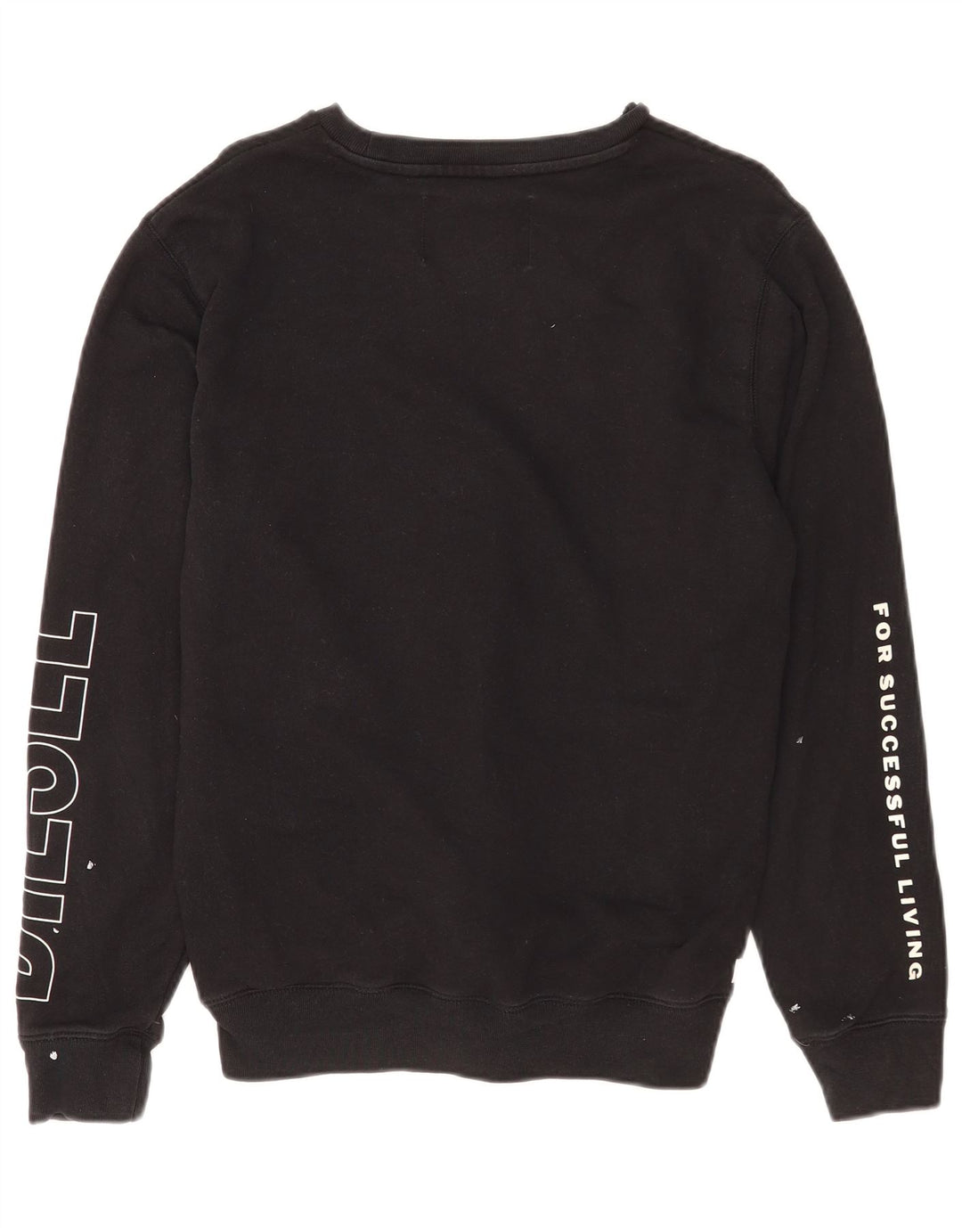 Diesel Dame Grafisk Sweatshirt Jumper UK 14 Medium Sort Bomuld