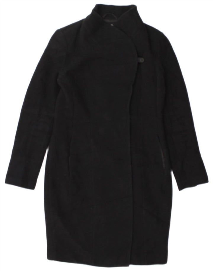 Zara Dame Overfrakke UK 10 Lille Sort