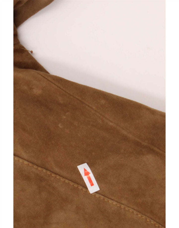 Samar Dame 4-knaps Ruskind Blazer Jacket UK 14 Medium Beige