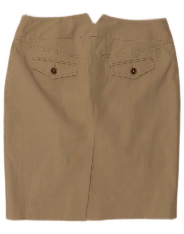 Karen Millen Dame lige nederdel UK 12 Medium W30 Beige Bomuld