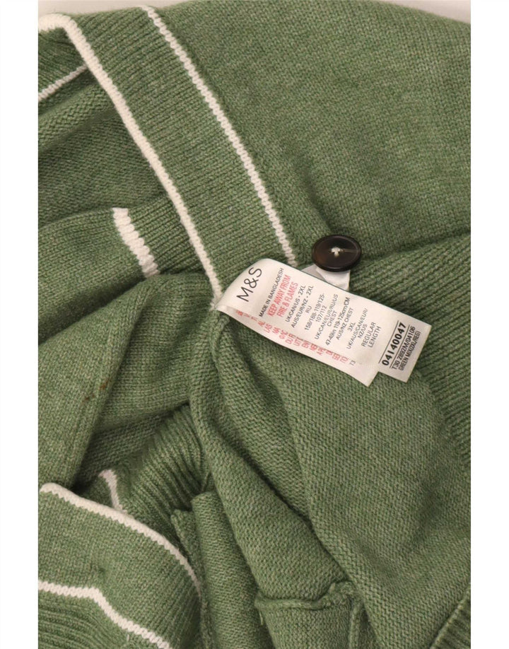Marks & Spencer Herre Cardigan Sweater 2XL Grøn Polyester