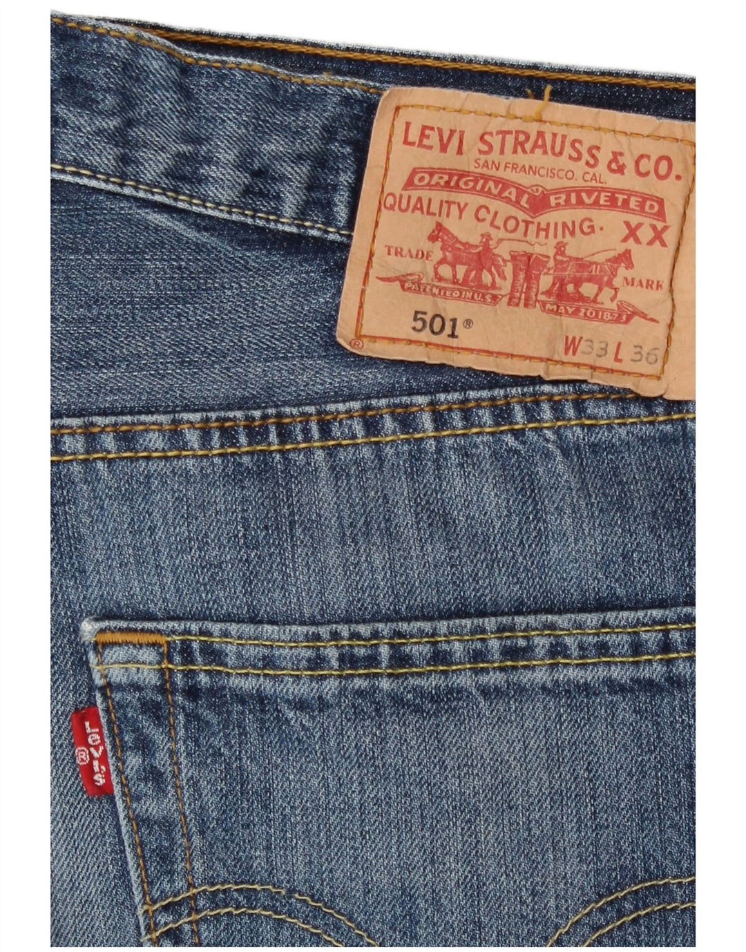 Levi's Herre 501 Straight Jeans W33 L27 Blå