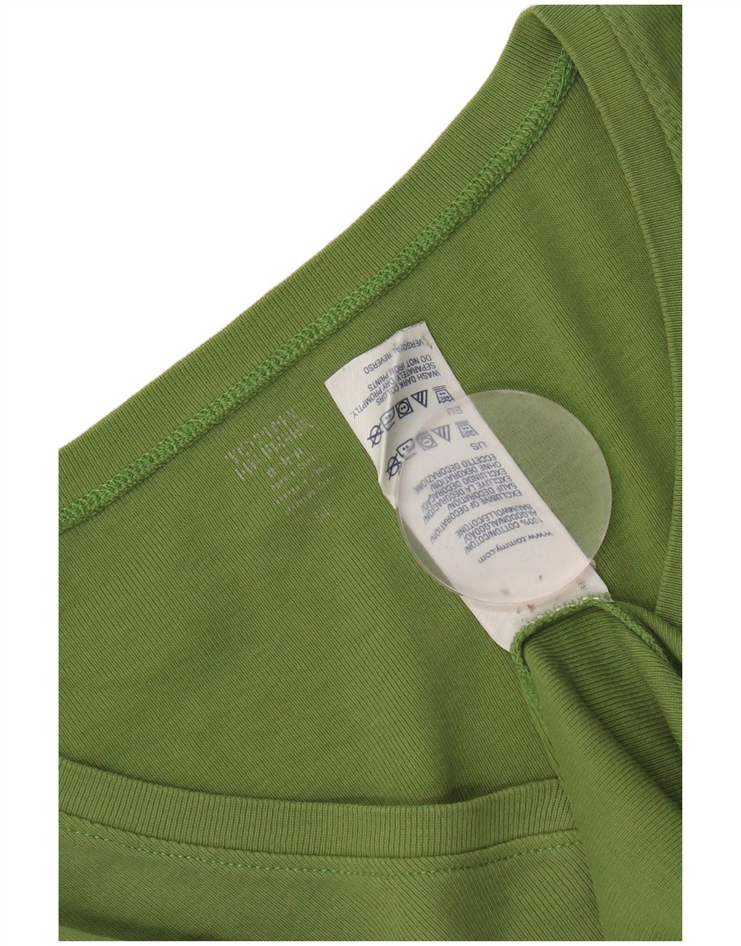 Tommy Hilfiger Dame Top Langærmet UK 12 Medium Grøn Bomuld