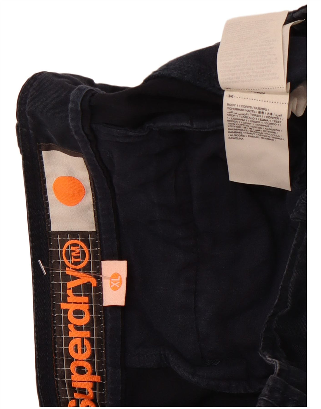 SUPERDRY Herre Cargo Shorts XL W38 Marineblå Bomuld