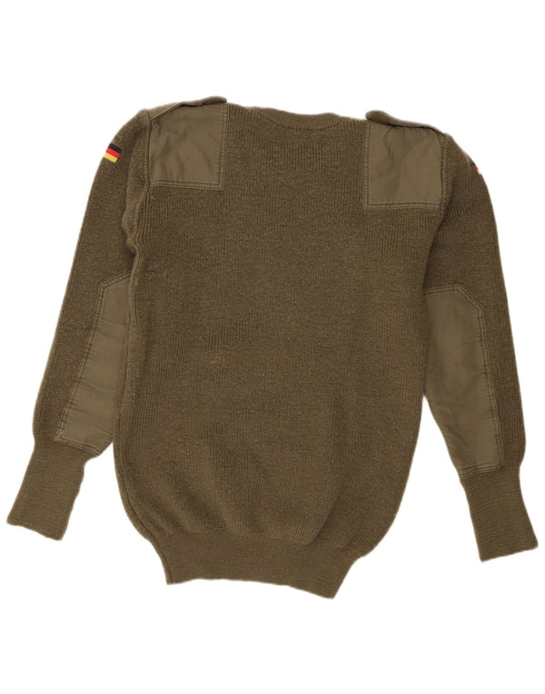 Vintage Herre Military Crew Neck Jumper Sweater IT 50 Medium Khaki Army