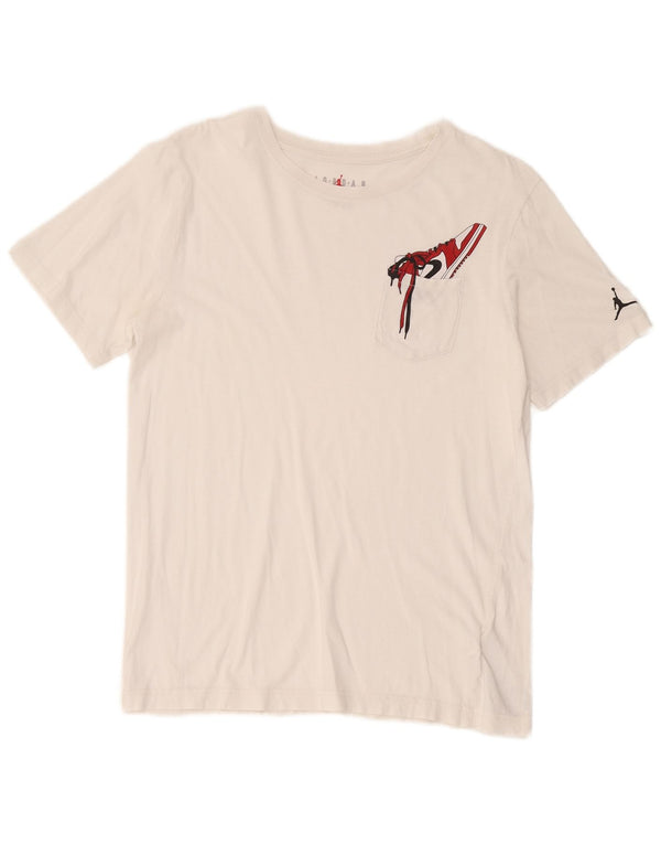 Jordan Boys Grafisk T-Shirt Top 13-14 år XL Hvid Bomuld