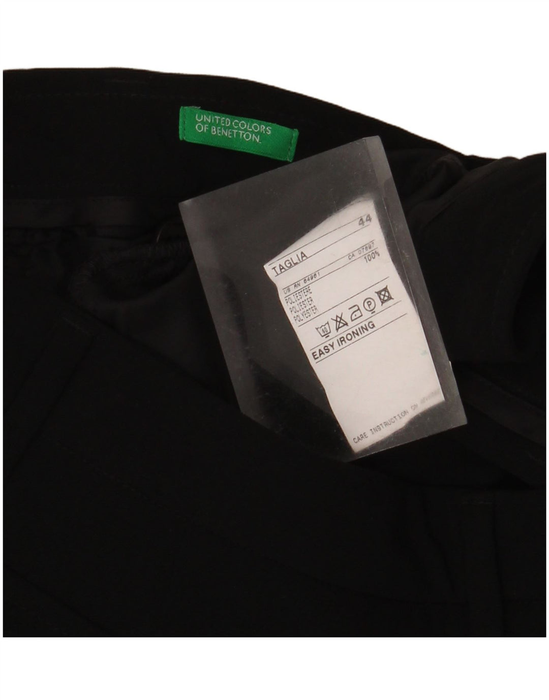 Benetton Dame Bootcut Bukser IT 44 Medium W30 L34 Sort Polyester