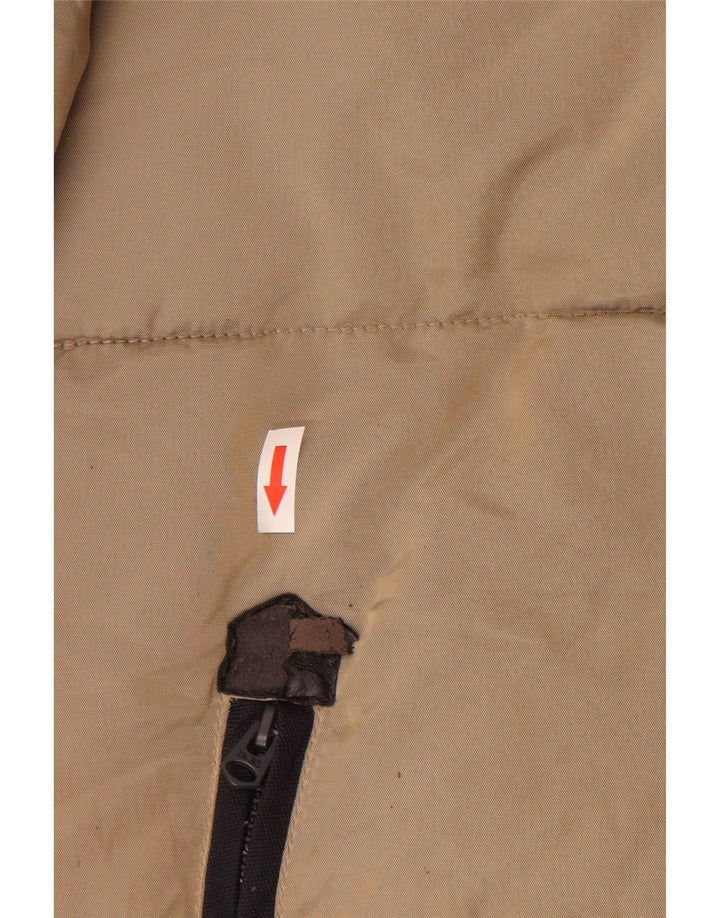 Zara Herre hættepolstret jakke UK 40 Stor Beige Nylon