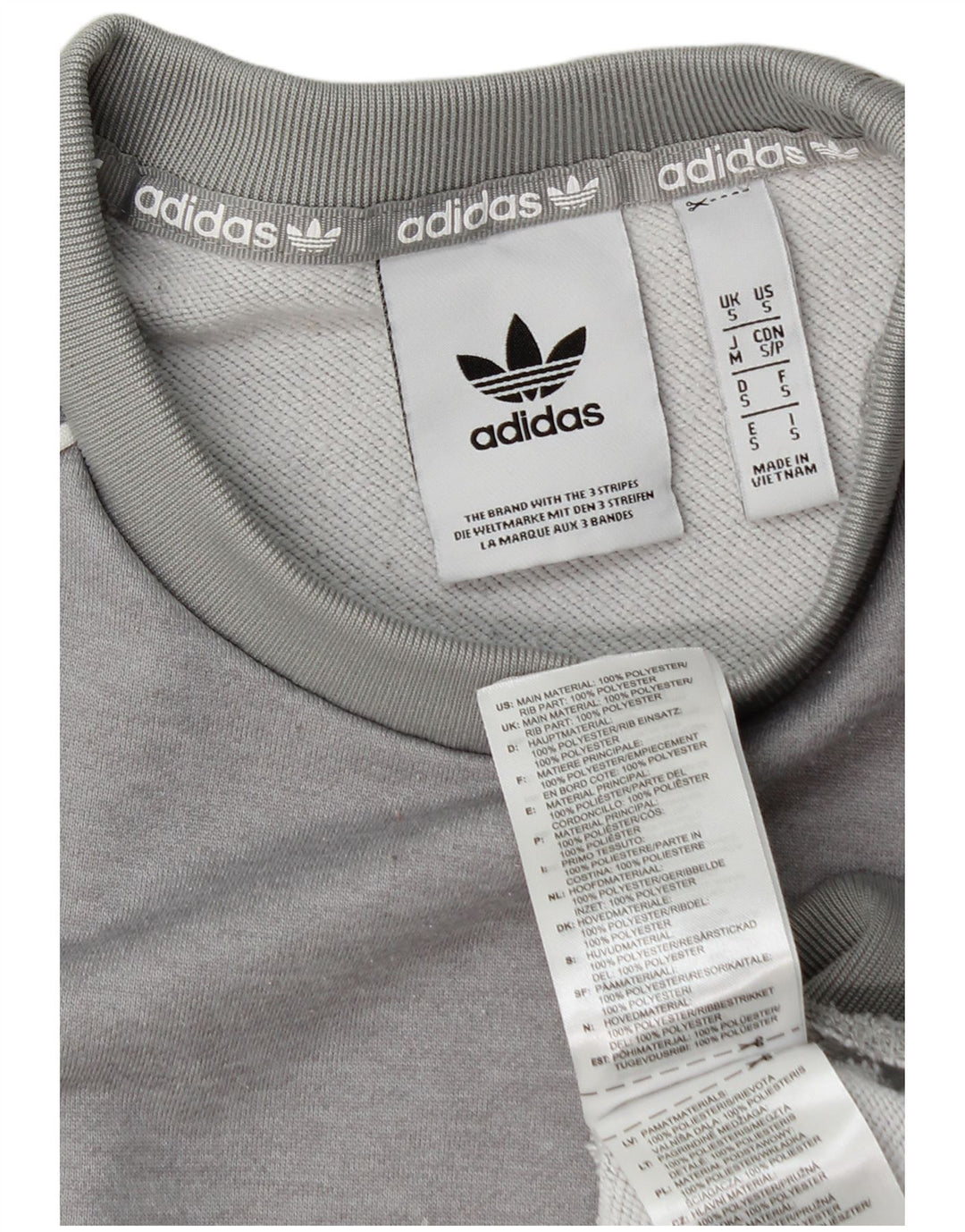 Adidas Sweatshirt til mænd, lille grå polyester