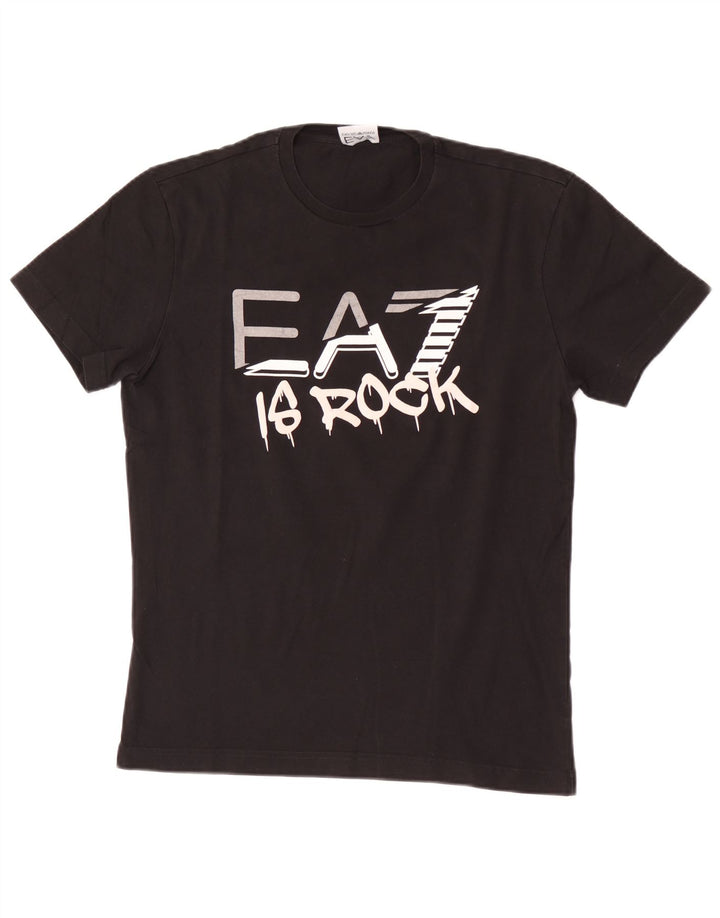 Emporio Armani Herre grafisk T-shirt Top Medium Sort
