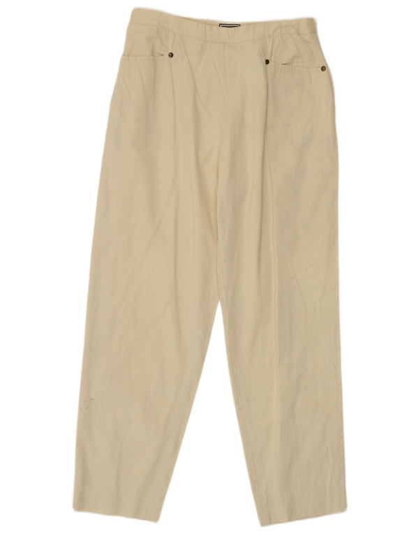 Luisa Spagnoli Dame Højtaljede Casual Bukser IT 46 Large W28 L27 Beige