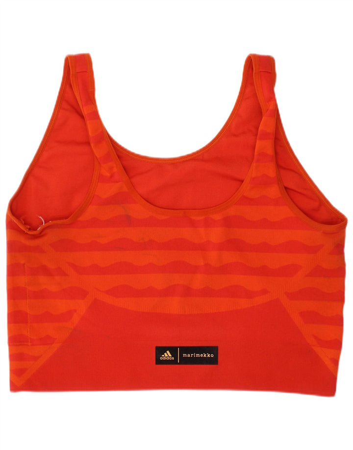 ADIDAS Womens Crop Top Medium Red Striped