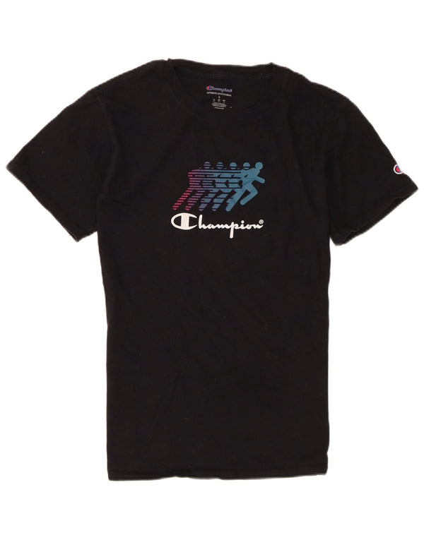 Champion Mens Graphic T-Shirt Top Small Black