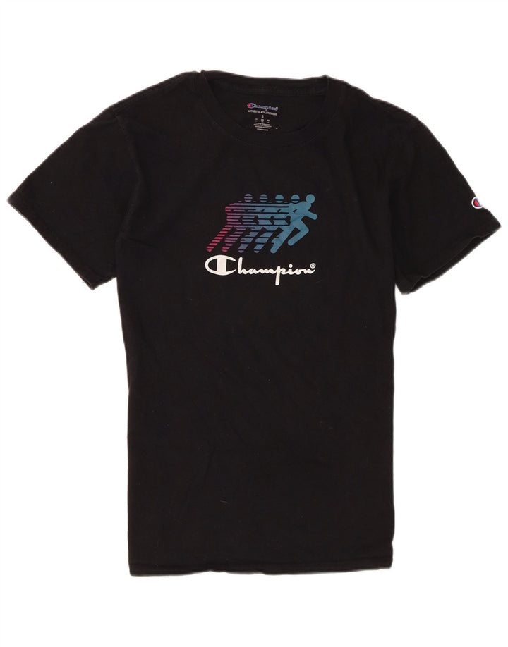 Champion Herre Grafisk T-Shirt Top Lille Sort