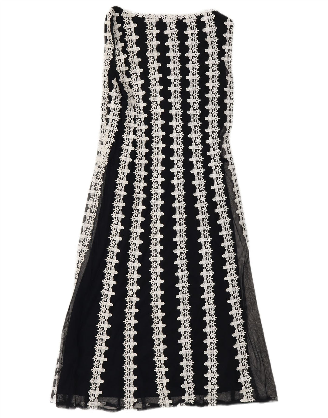 FASE otte Dame ærmeløs Maxikjole UK 10 Small Navy Blue Floral