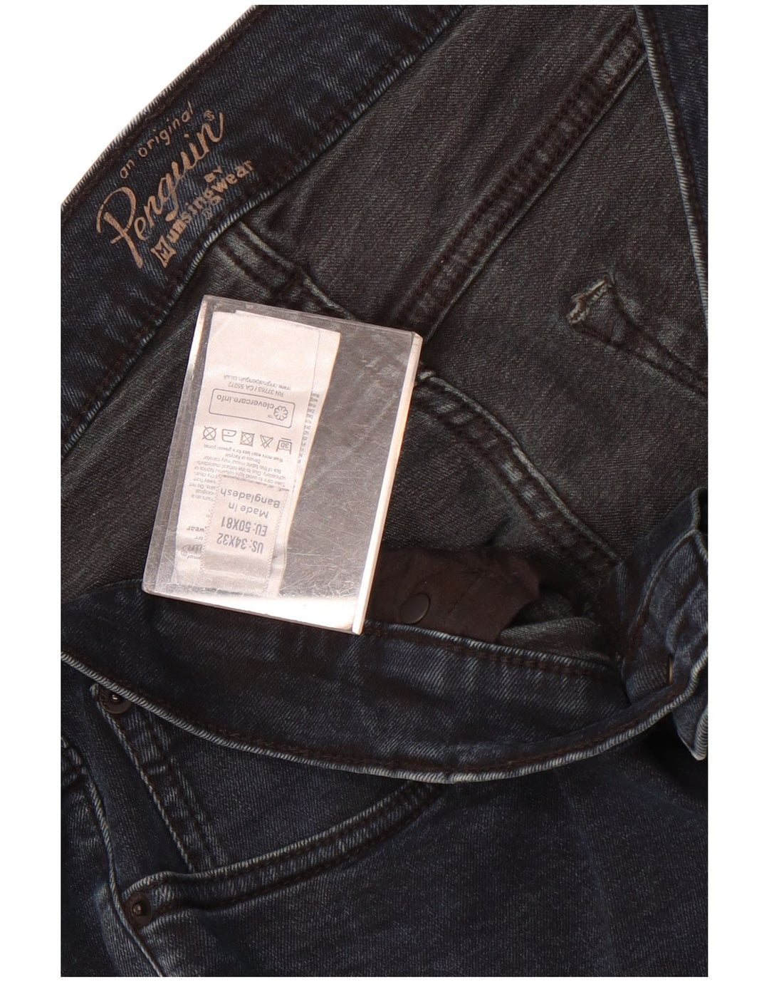 Penguin Herre Slim Jeans W34 L32 Marineblå Bomuld