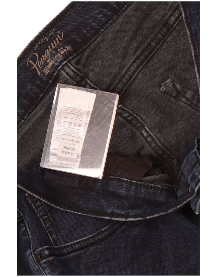 Penguin Herre Slim Jeans W34 L32 Marineblå Bomuld