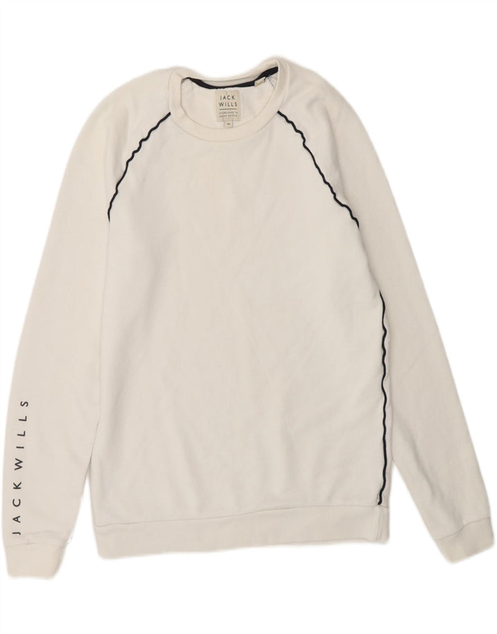 JACK WILLS Mens Graphic Sweatshirt Jumper XS White Vintage Jack Wills and Second-Hand Jack Wills from Messina Hembry 