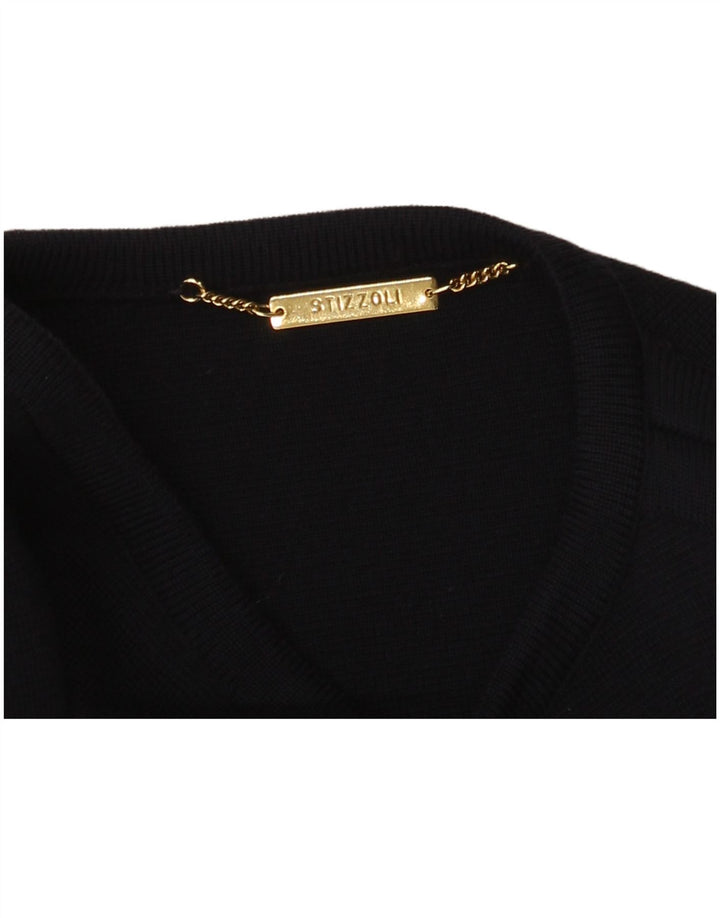 STIZZOLI Dame dobbeltradet cardigan sweater UK 14 Medium Navy Blue