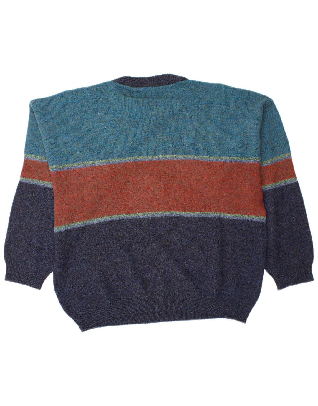 Demiro Herre Grafisk Crew Neck Jumper Sweater IT 50 Medium Blue Colourblock