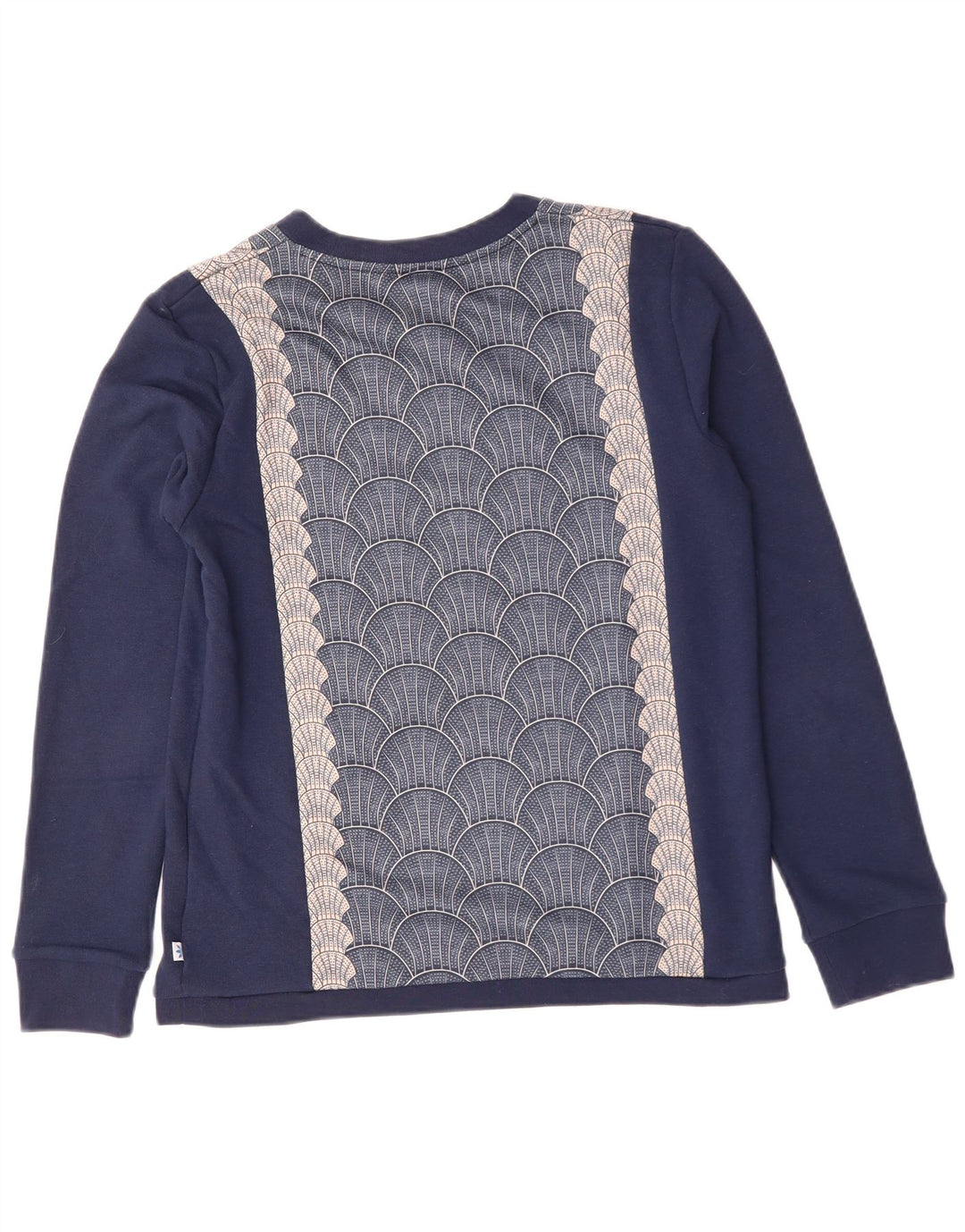 ADIDAS Graphic Sweatshirt Jumper UK 14 Medium Navy Blue Geometrisk