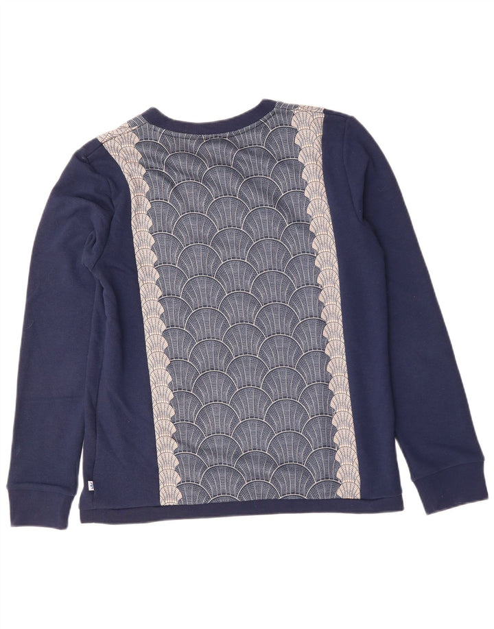 ADIDAS Graphic Sweatshirt Jumper UK 14 Medium Navy Blue Geometrisk