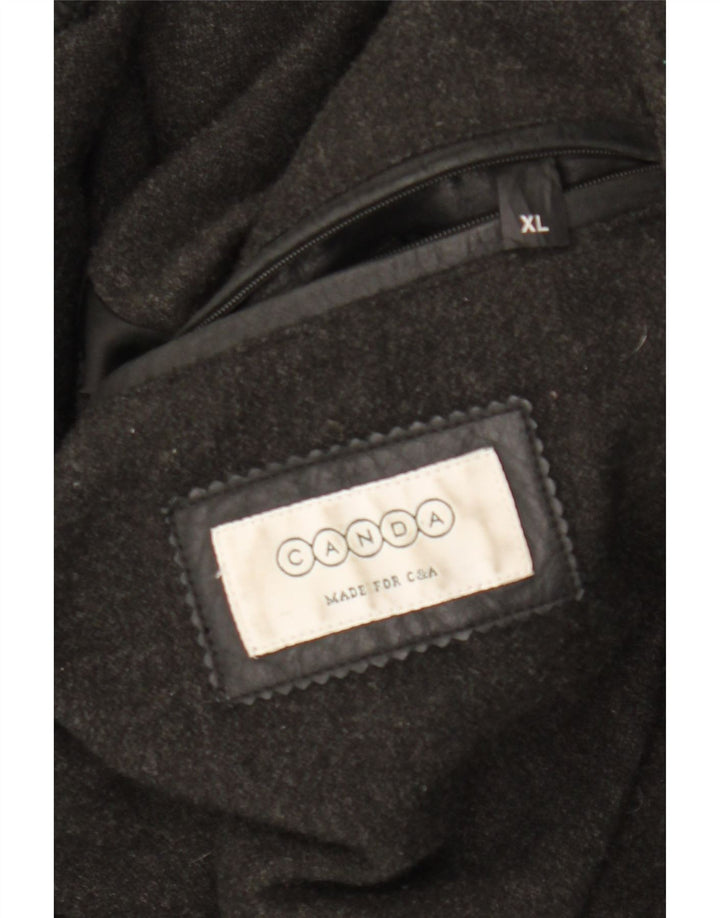 Canda Herre Læderjakke UK 42 XL Sort Læder