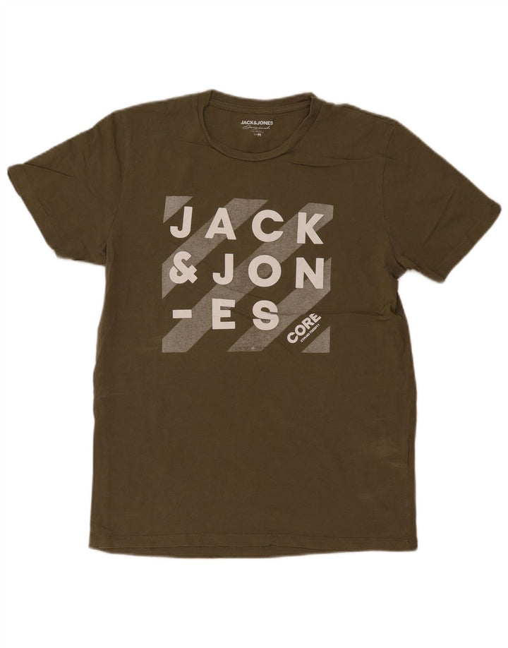 Jack & Jones Herre grafisk T-shirt Top Medium Khaki Bomuld