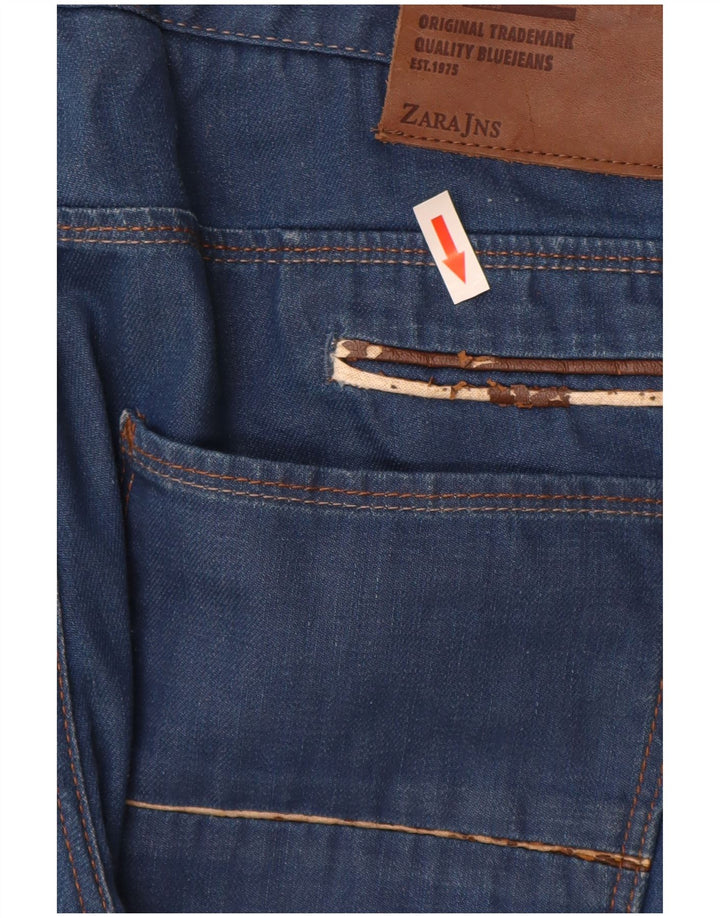Zara Herre Slim Jeans EU 44 Large W34 L32 Blå Bomuld