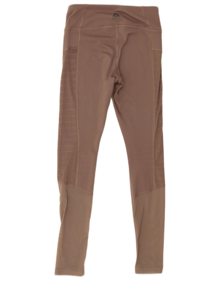 Reebok Womens Leggings UK 4/6 XS Beige