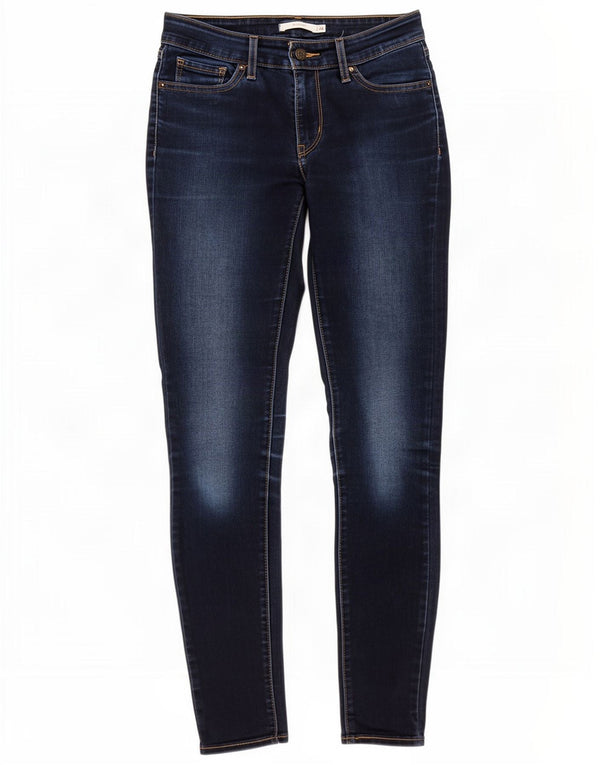 Levi's Dame 711 Skinny Jeans W26 L30 Marineblå Bomuld