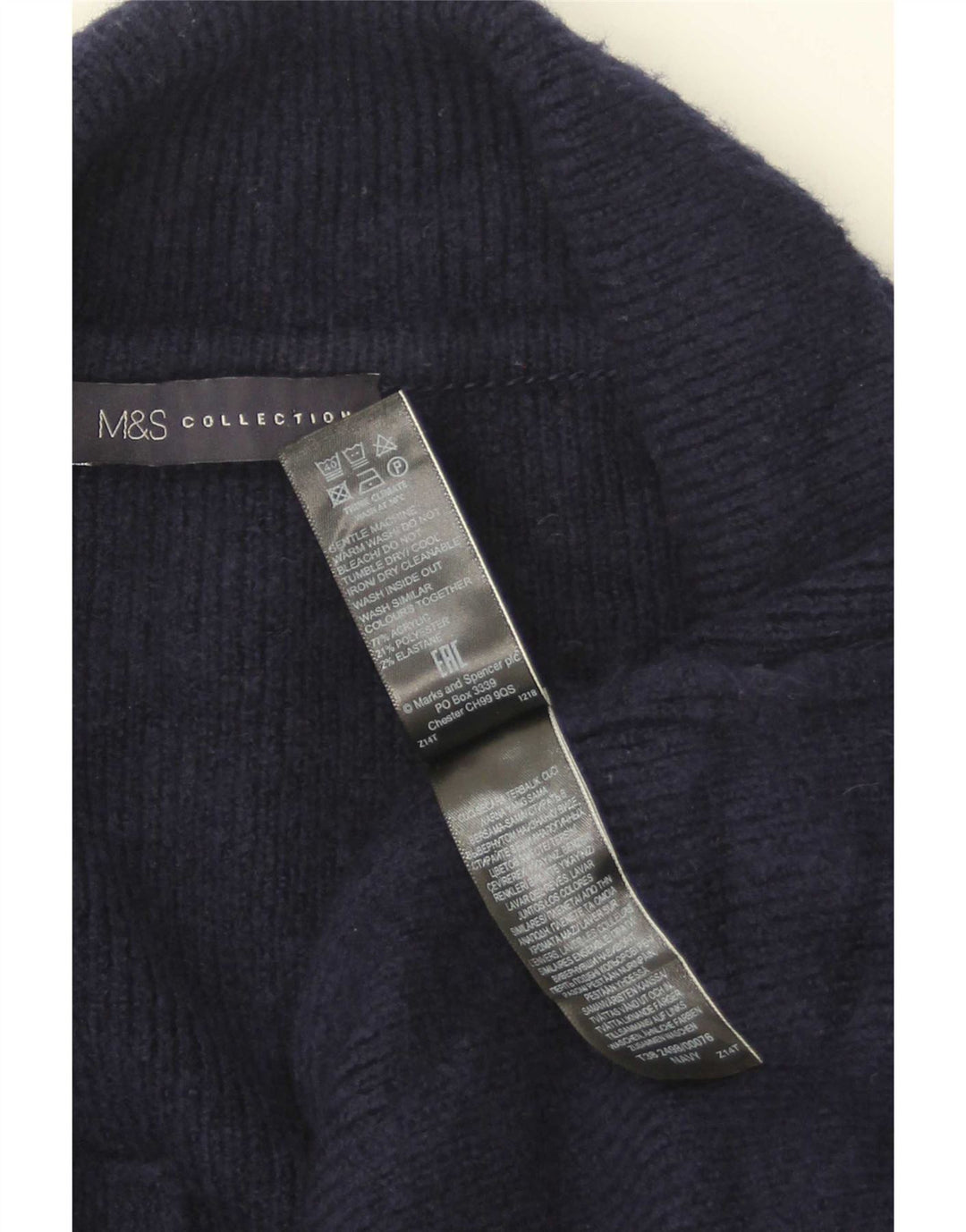 Marks & Spencer Dame Longline Cardigan Sweater UK 16 Large Navy Blue