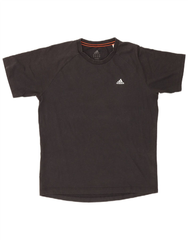 Adidas Herre Climalite T-Shirt Top Medium Sort Bomuld