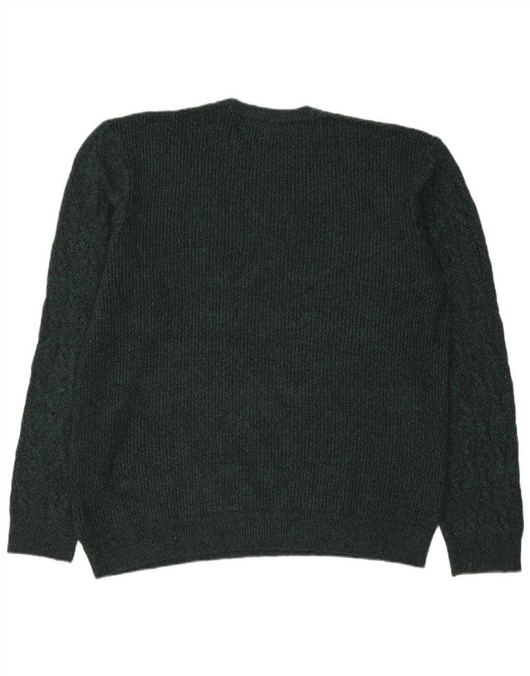 MARKS & SPENCER Herre sweater med rund hals XL Grøn polyamid