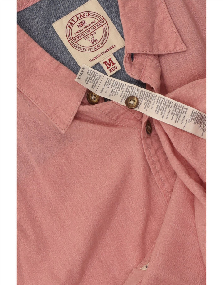 Fat Face Kortærmet Herreskjorte Medium Pink Linen