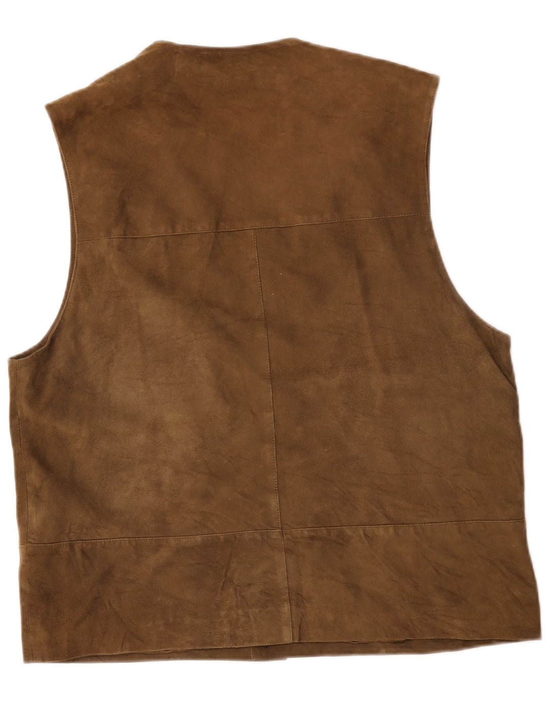 Vintage herre ruskindsvest IT 52 Stor brunt læder
