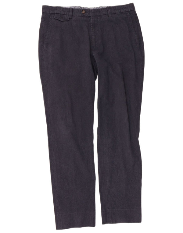 Massimo Dutti Herre Straight Suit Bukser EU 42 Large W32 L30 Navy Blue