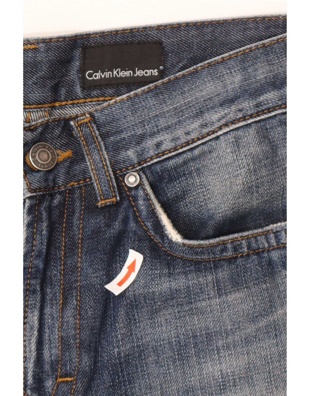 Calvin Klein Straight Jeans til mænd W28 L30 Blå Bomuld