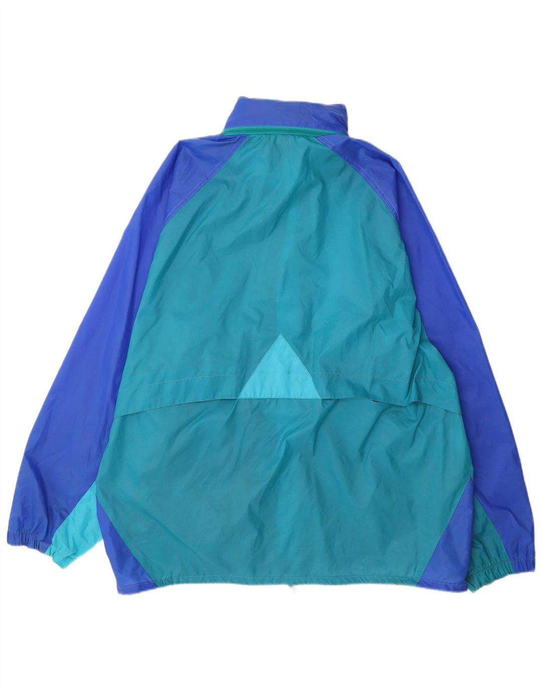 K-Way Regnjakke med hætte til mænd UK 42 XL Blå Colourblock Polyamid