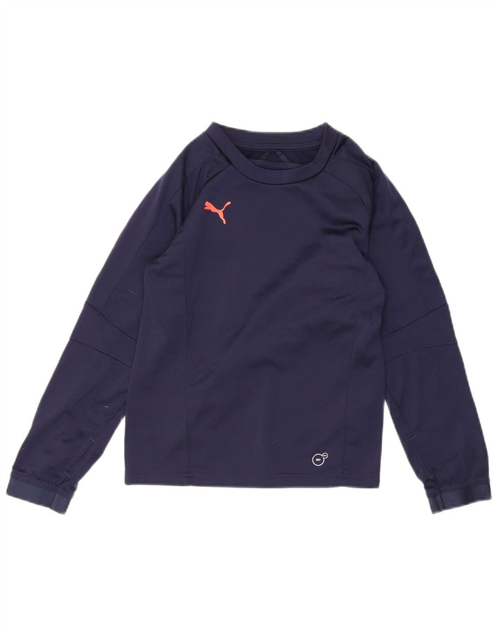 Puma Boys Top Langærmet 9-10 år Navy Blue Polyester