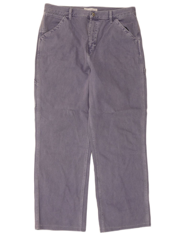 Topshop Dame Straight Cargo Bukser UK 16 W34 L28 Lilla Bomuld