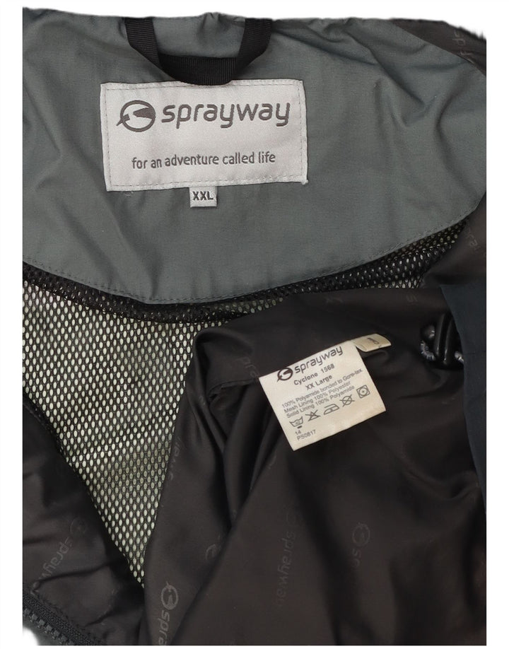 Sprayway Regnjakke med hætte til mænd UK 44 2XL Blå Colourblock Polyamid