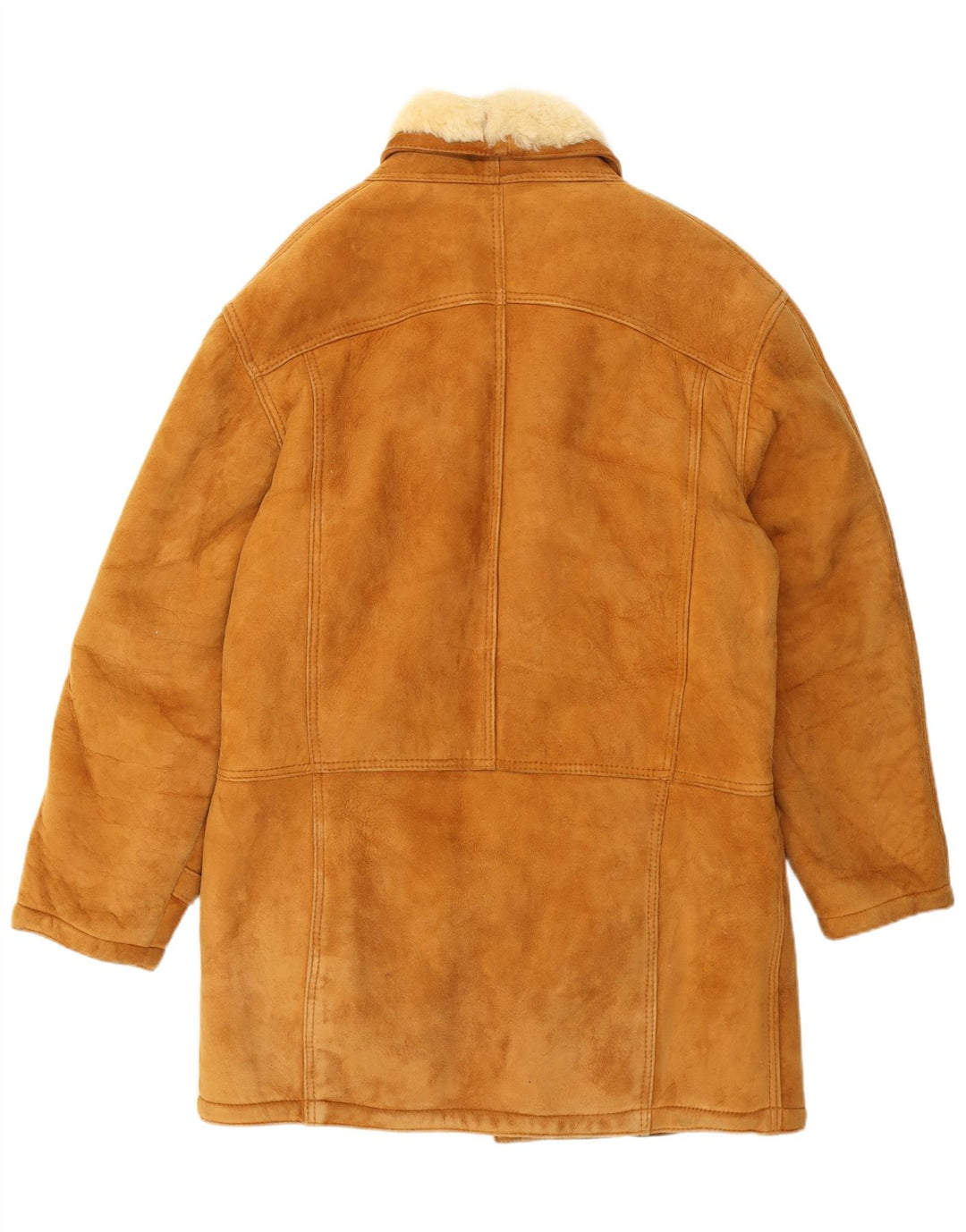 Vintage Herre Shearling Overfrakke UK 40 Large Beige Shearling