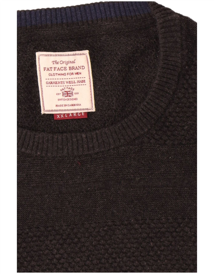 Fedt ansigt herre rund hals sweater 2XL grå bomuld