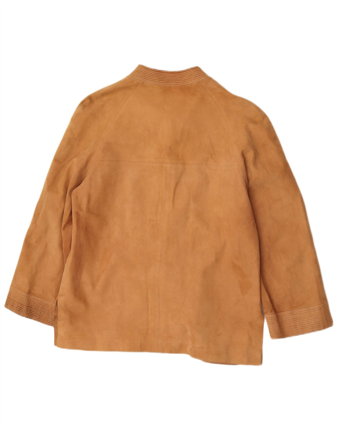 Vintage dame 3-knaps ruskind blazerjakke UK 14 Medium Beige