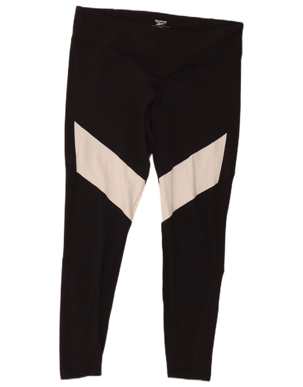 Reebok Womens Leggings UK 20/22 XL Sort Colourblock