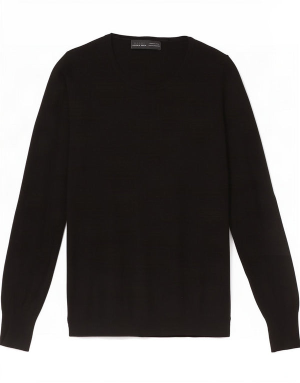 Zara Herre Boat Neck Jumper Sweater Small Black Viscose