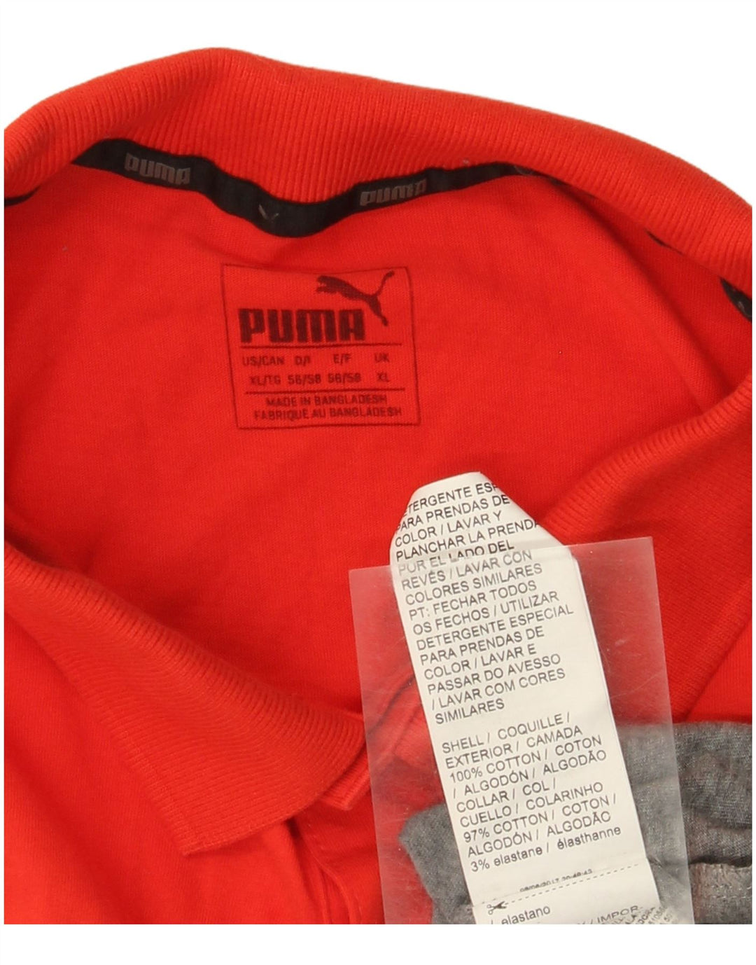 Puma Polo Shirt til mænd XL Rød Colourblock Bomuld